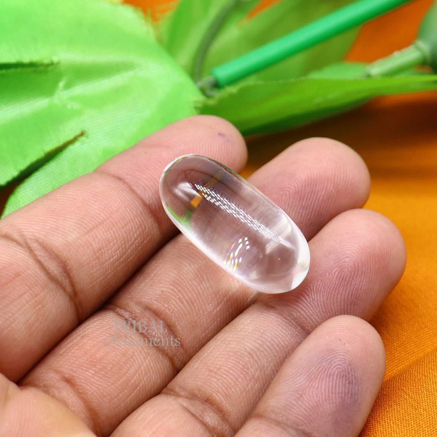 1.2" Natural sphatik crystal stone divine lor shiva lingam statue, amazing sphatik lingam puja article for wealth and prosperity stna27 - TRIBAL ORNAMENTS