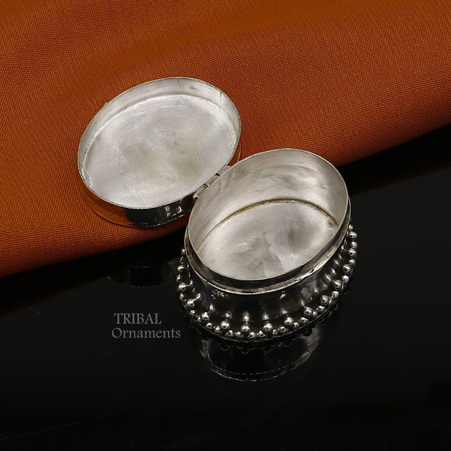 925 sterling silver Stunning George V king Emperor coin design trinket box, kajal eyeliner box, Sindur box brides gift silver box stb747 - TRIBAL ORNAMENTS