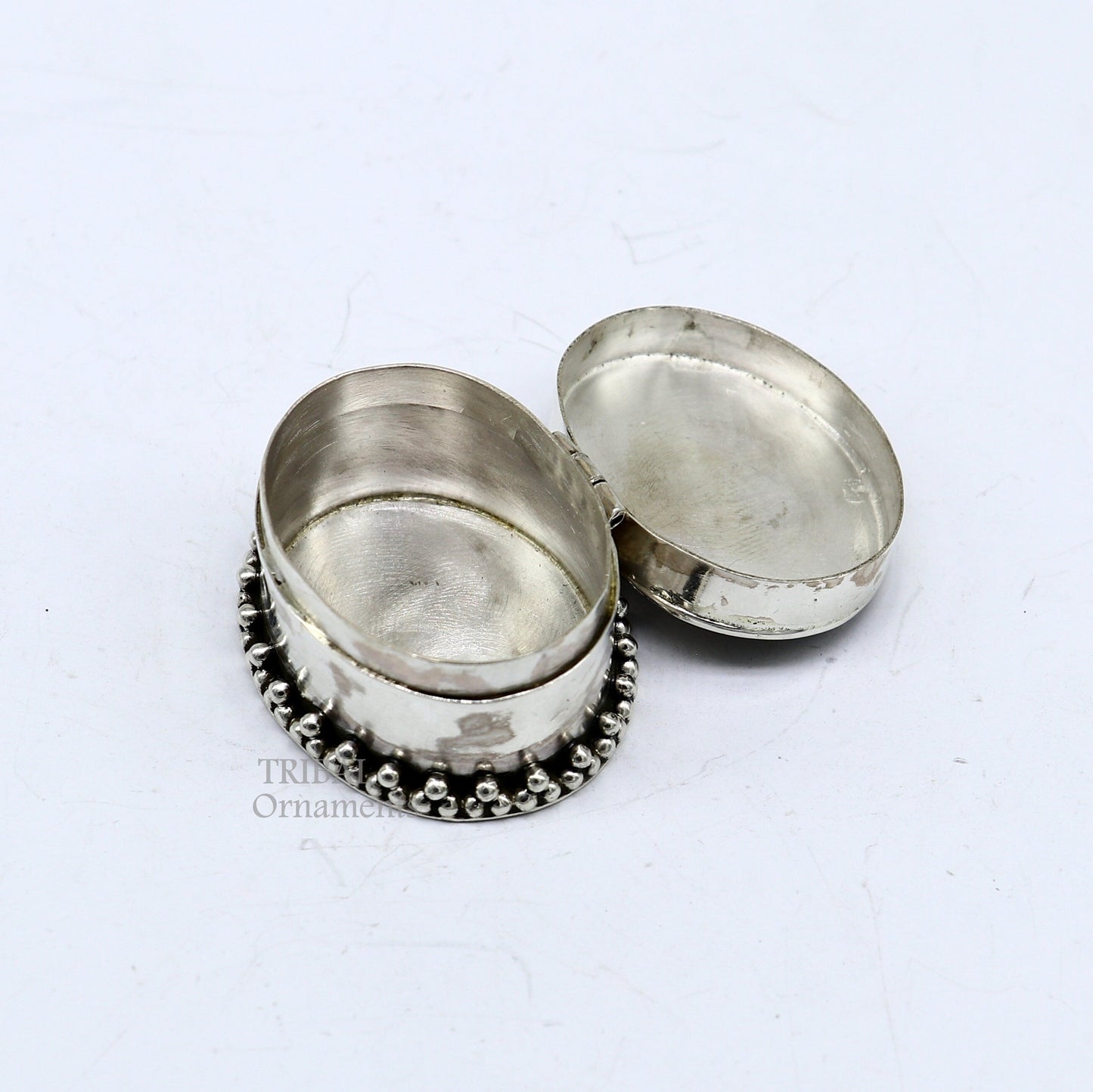 925 sterling silver Stunning George V king Emperor coin design trinket box, kajal eyeliner box, Sindur box brides gift silver box stb747 - TRIBAL ORNAMENTS