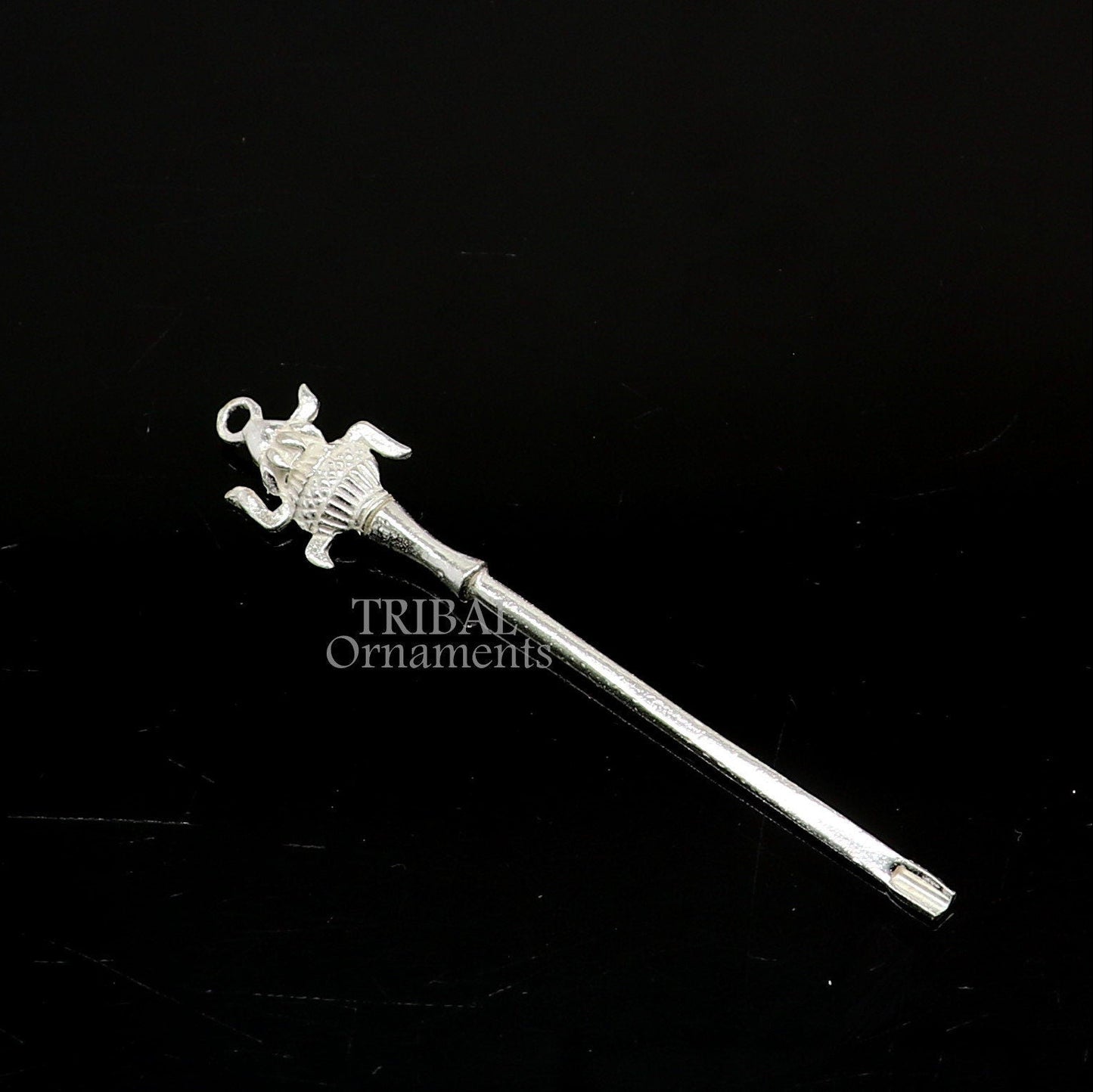 3" inches long handmade solid sterling silver kalash design kum kum sticks, Sindur stick, brides vintage style brides gift su1028 - TRIBAL ORNAMENTS