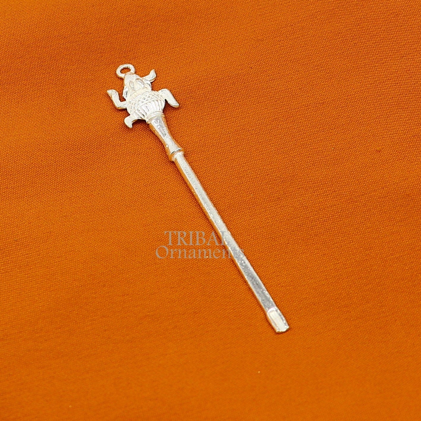 3" inches long handmade solid sterling silver kalash design kum kum sticks, Sindur stick, brides vintage style brides gift su1028 - TRIBAL ORNAMENTS