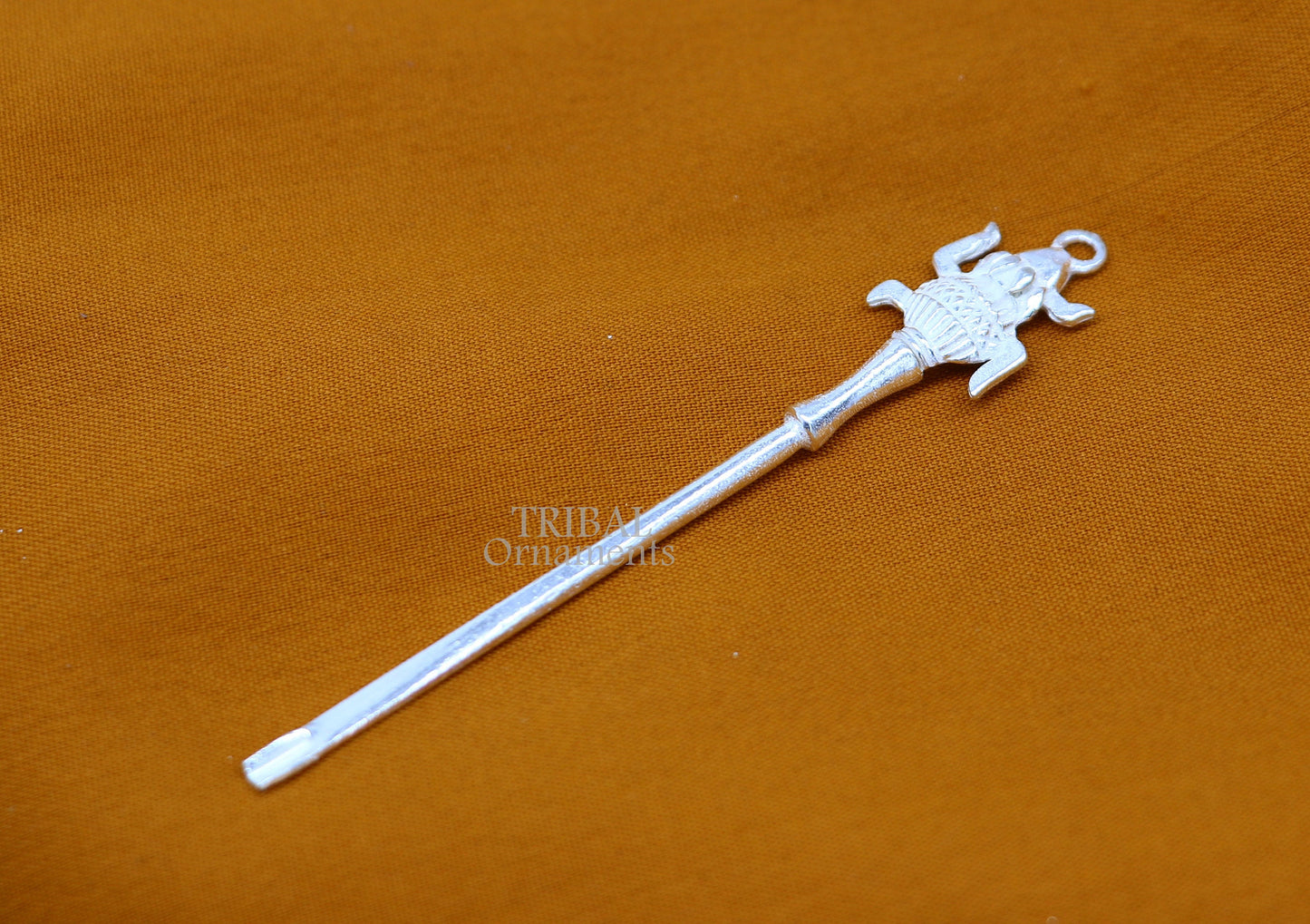 3" inches long handmade solid sterling silver kalash design kum kum sticks, Sindur stick, brides vintage style brides gift su1028 - TRIBAL ORNAMENTS