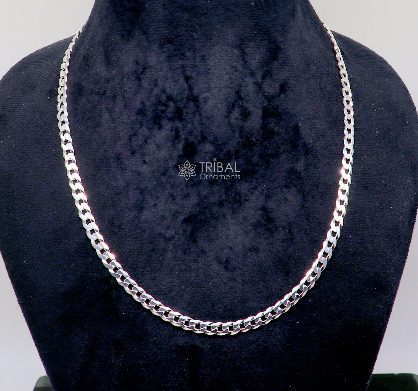 20" 5MM 925 sterling silver handmade solid fancy stylish silver chain necklace Nawabi chain best gifting jewelry from India ch247 - TRIBAL ORNAMENTS