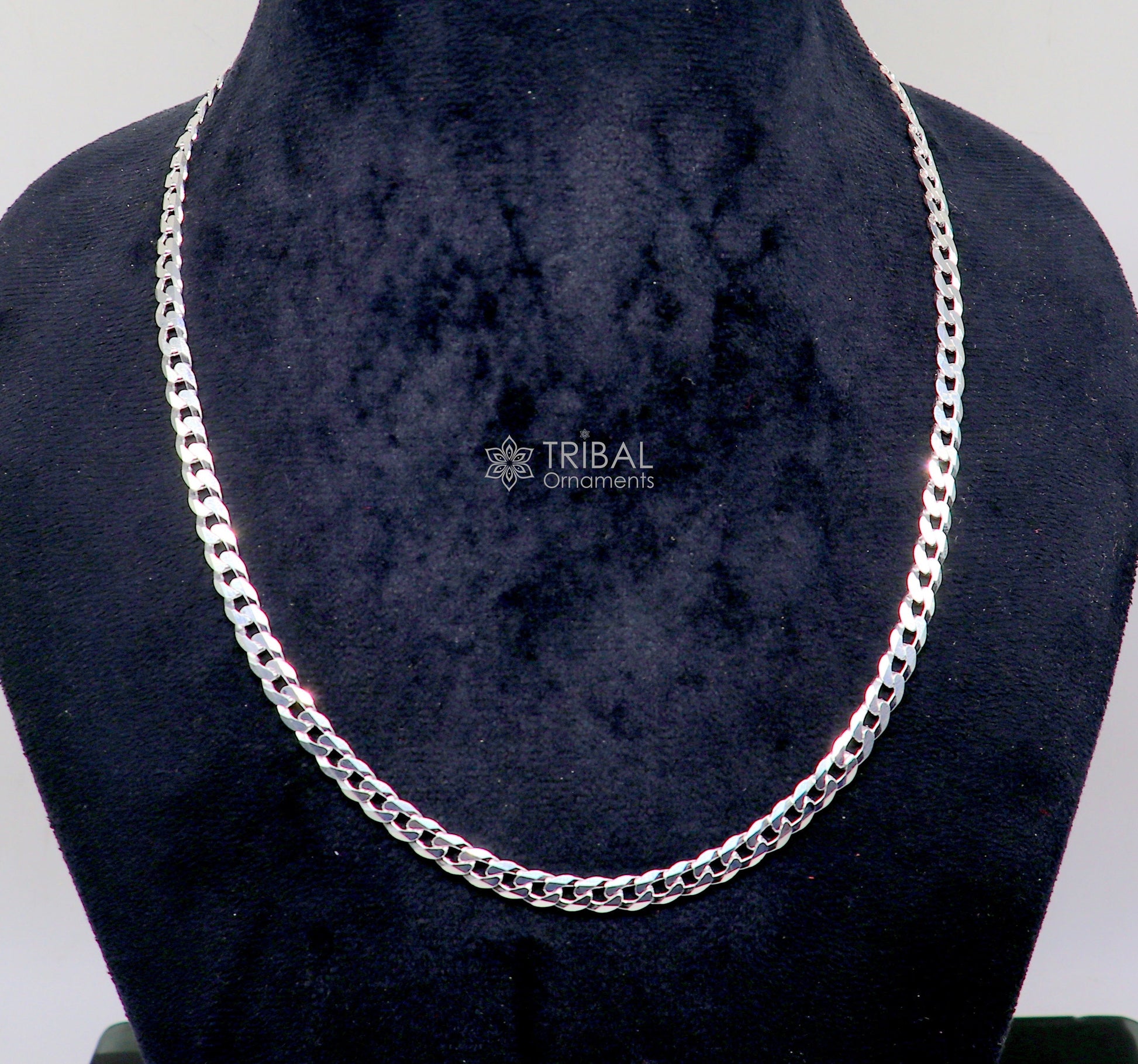 20" 5MM 925 sterling silver handmade solid fancy stylish silver chain necklace Nawabi chain best gifting jewelry from India ch247 - TRIBAL ORNAMENTS