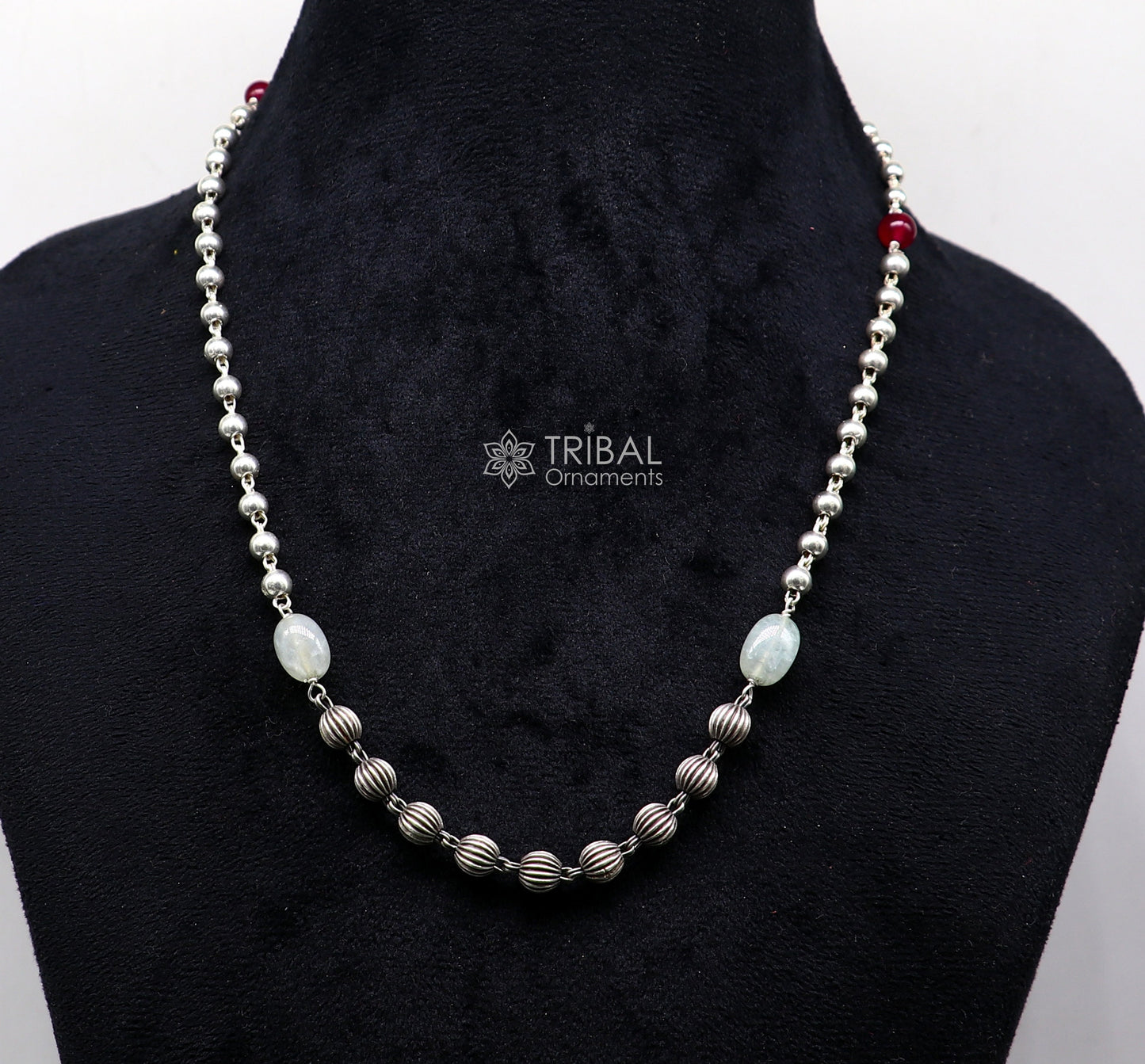 16" to 30" 925 sterling silver customized stylish beaded chain necklace, excellent gifting modern trendy necklace tribal jewelry ch248 - TRIBAL ORNAMENTS