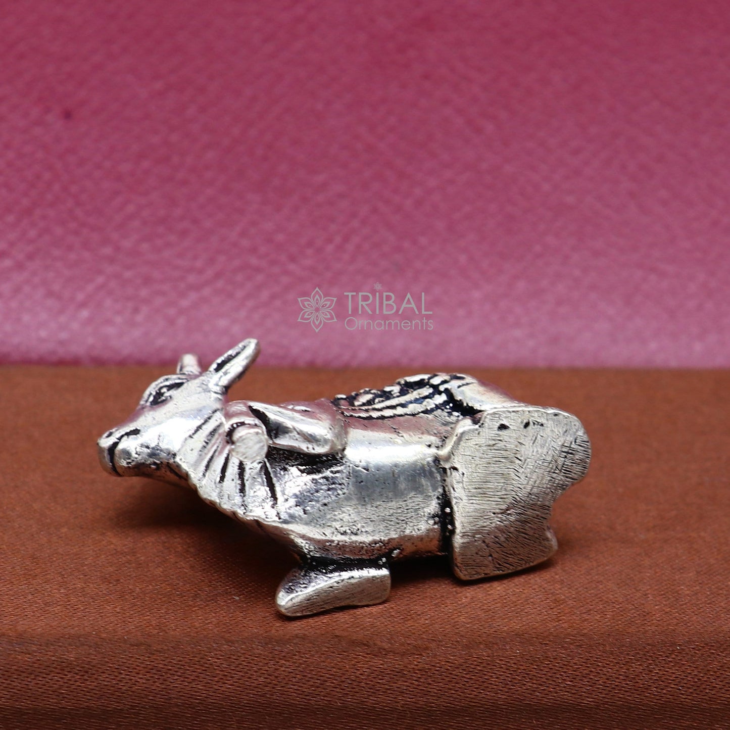 925 Sterling silver Lord Shiva Nandi Maharaj handmade small solid figurine for puja, best gift for lord Shiva, divine Nandi statue ART610 - TRIBAL ORNAMENTS
