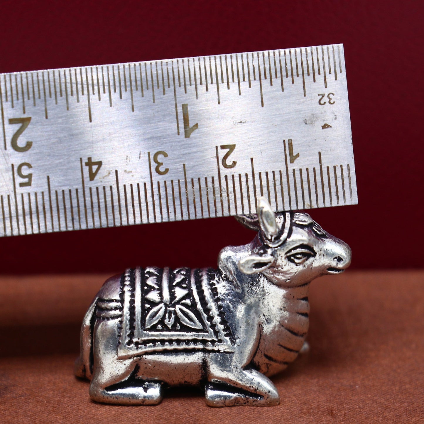 925 Sterling silver Lord Shiva Nandi Maharaj handmade small solid figurine for puja, best gift for lord Shiva, divine Nandi statue ART610 - TRIBAL ORNAMENTS