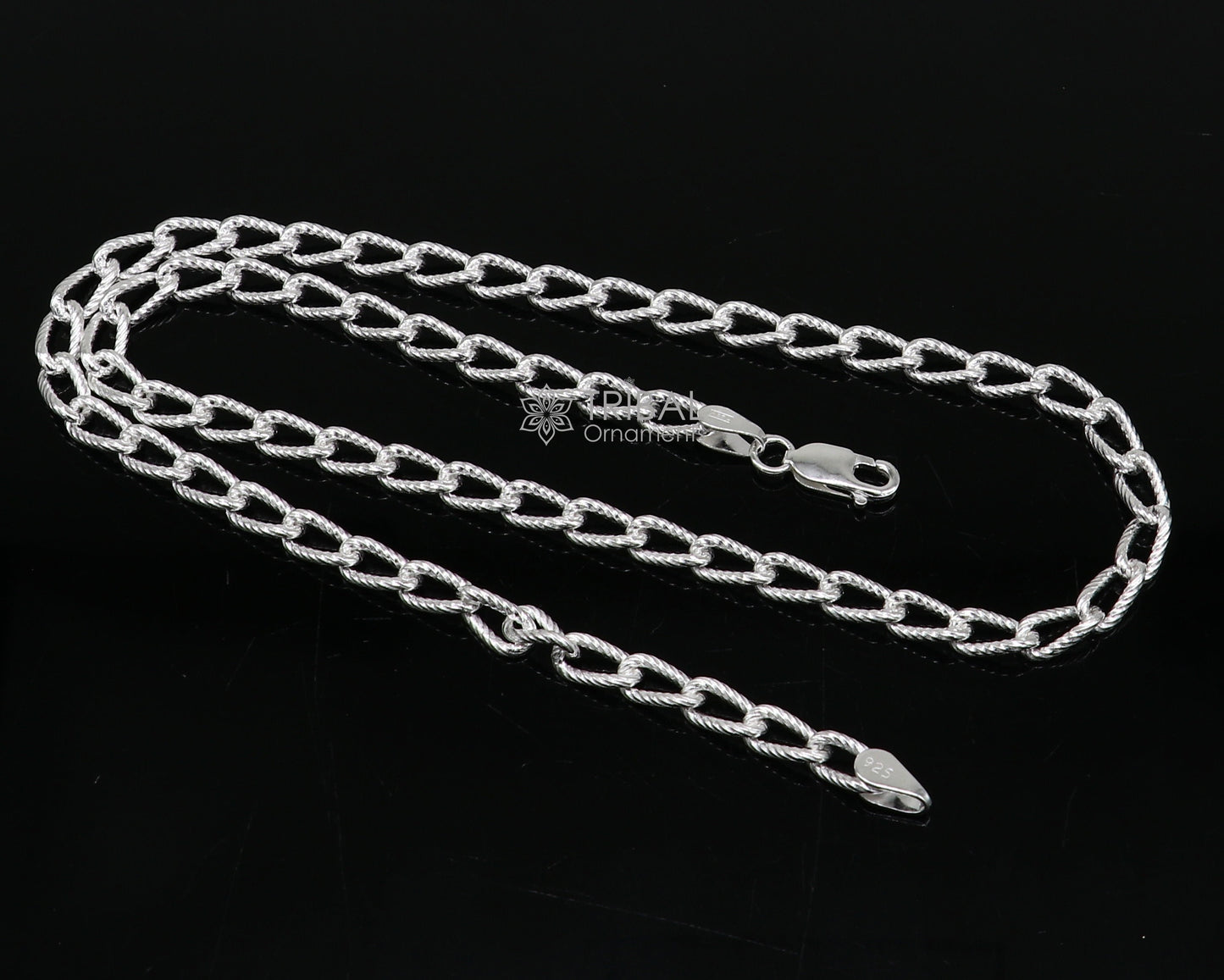 20" 5 mm 925 sterling silver handmade amazing unique trendy style chain necklace excellent gifting jewelry for men's women's chain ch227 - TRIBAL ORNAMENTS