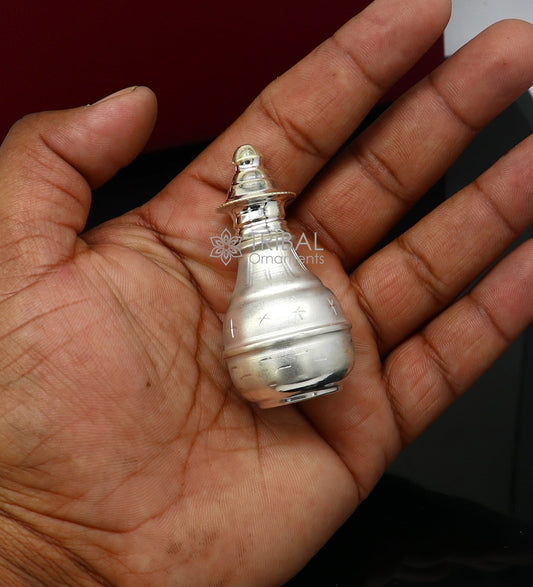 925 Sterling silver handmade fabulous trinket box, Silver container box, casket box, Sindoor box, enamel work customized gifting box stb765 - TRIBAL ORNAMENTS