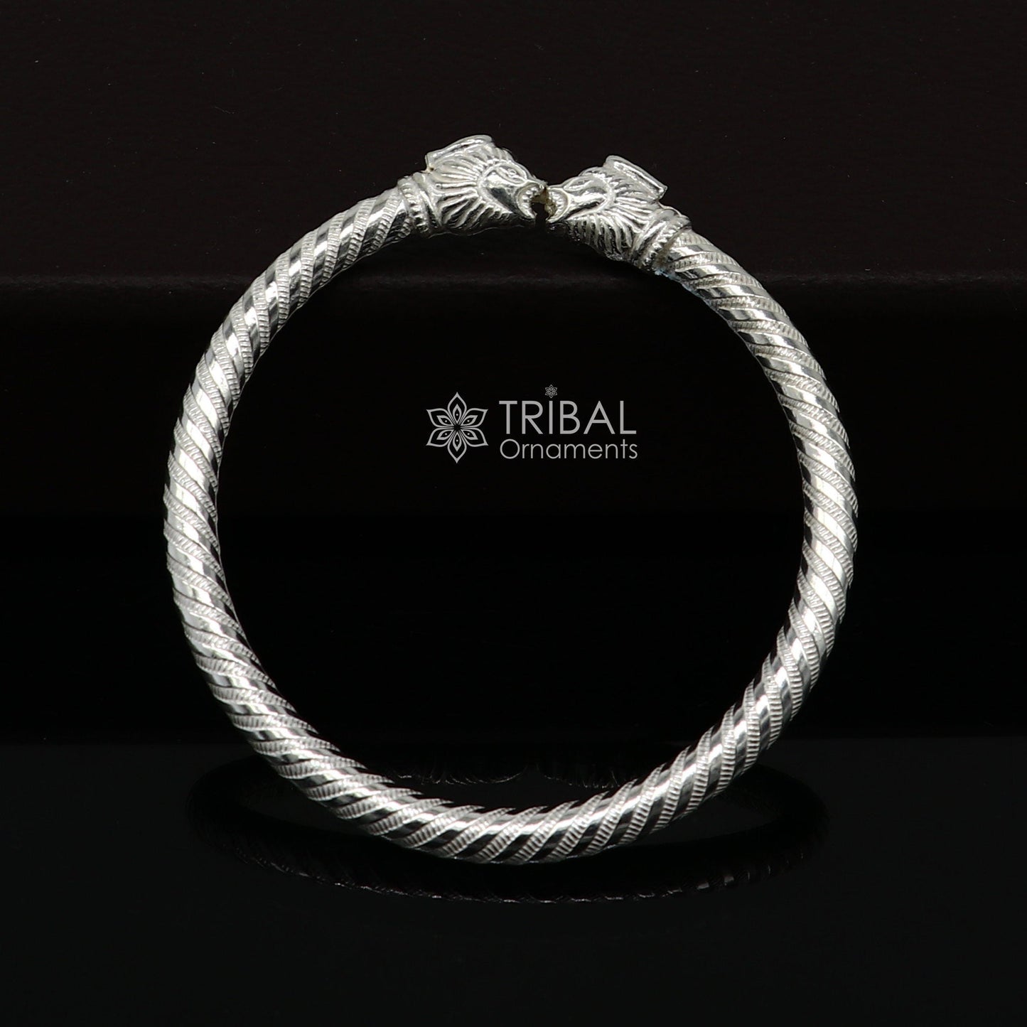 925 sterling silver handmade lion face design cultural trendy kada bracelet for men's and girl's, best delicate Light weight jewelry nsk662 - TRIBAL ORNAMENTS