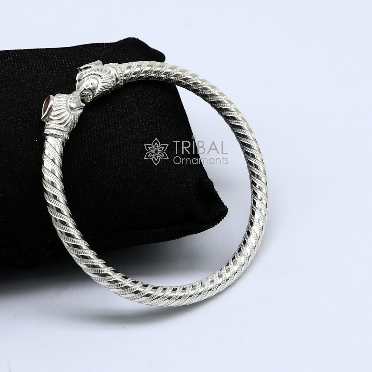 925 sterling silver handmade lion face design cultural trendy kada bracelet for men's and girl's, best delicate Light weight jewelry nsk662 - TRIBAL ORNAMENTS