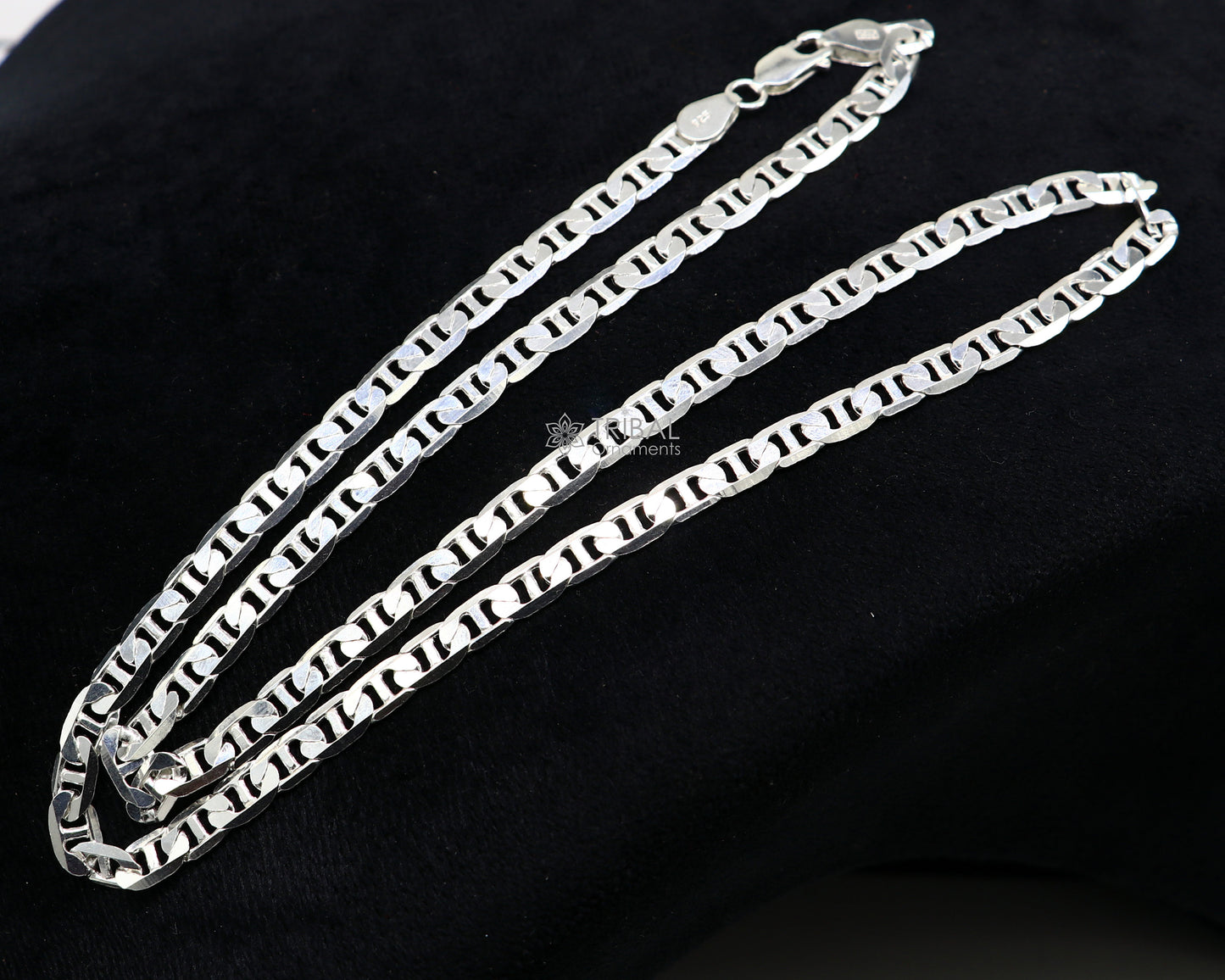 20" OR 24" 5.5MM 925 sterling silver handmade solid fancy stylish silver chain necklace Nawabi chain best gifting jewelry from India ch239 - TRIBAL ORNAMENTS