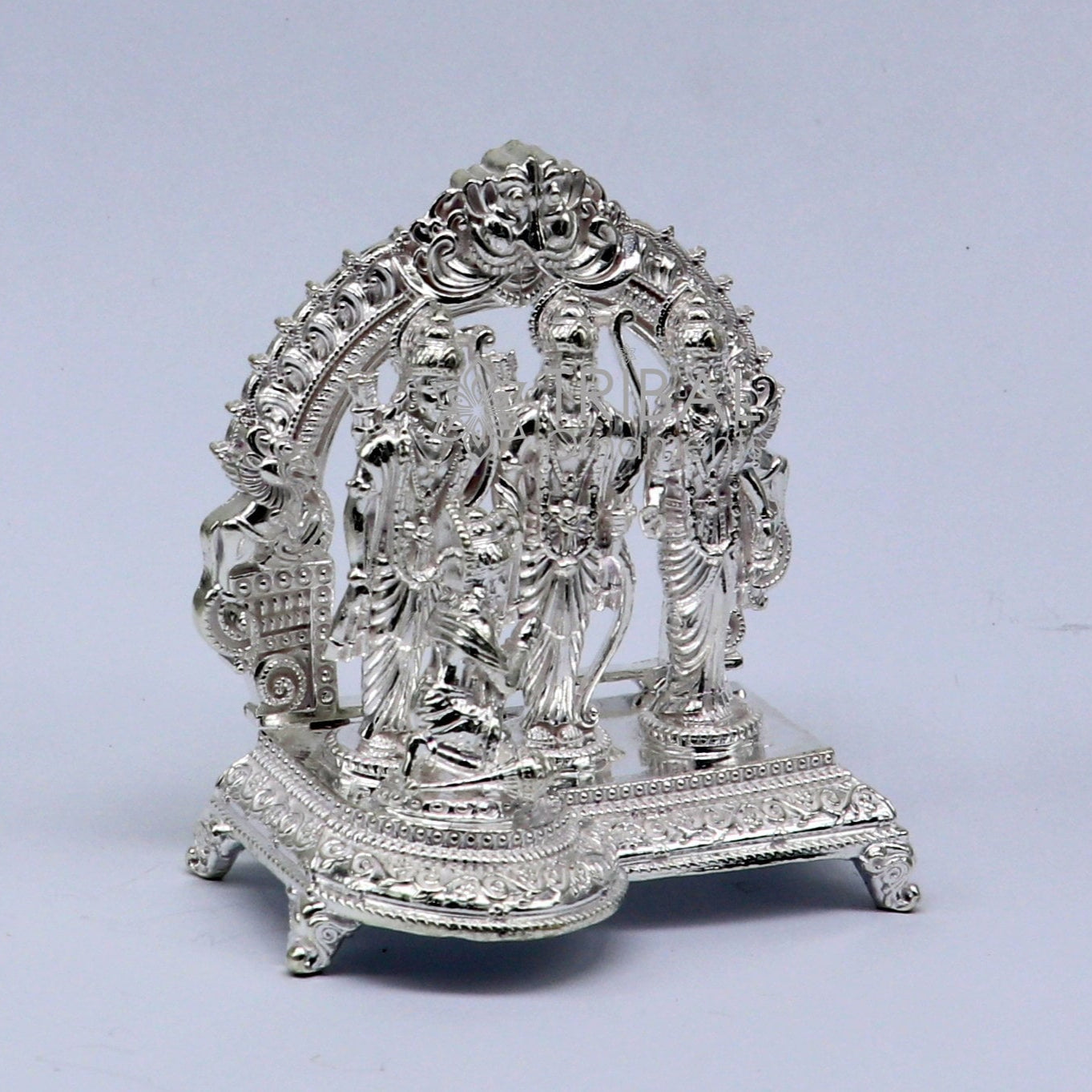 925 sterling silver handmade Divine Hindu god Rama Laxman seeta and Hanuman blessing Statue, Ram Darbar Divine figurine puja article art603 - TRIBAL ORNAMENTS
