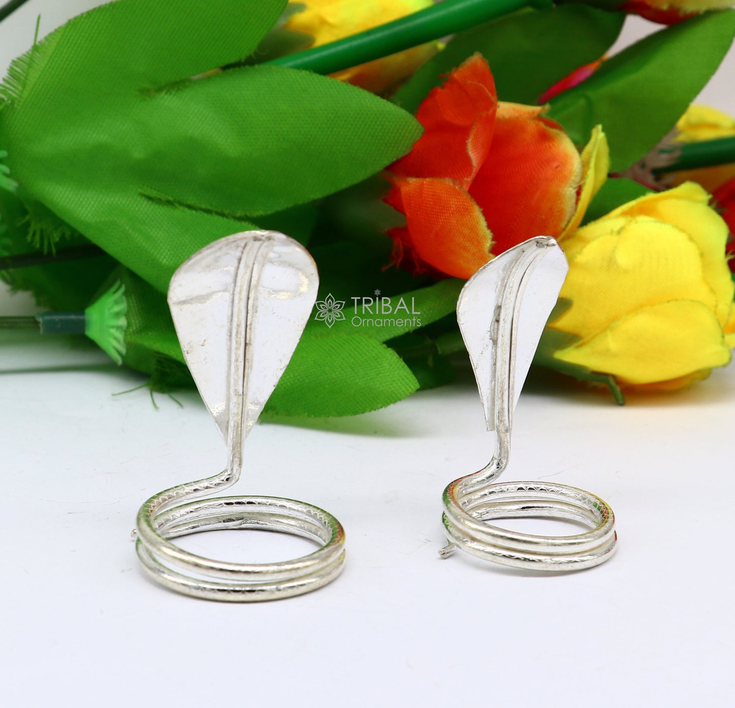 925 Sterling silver handmade Nag Nagin snake joda pair for puja or worshipping and use for Vaastu for constricting new home su1032 - TRIBAL ORNAMENTS
