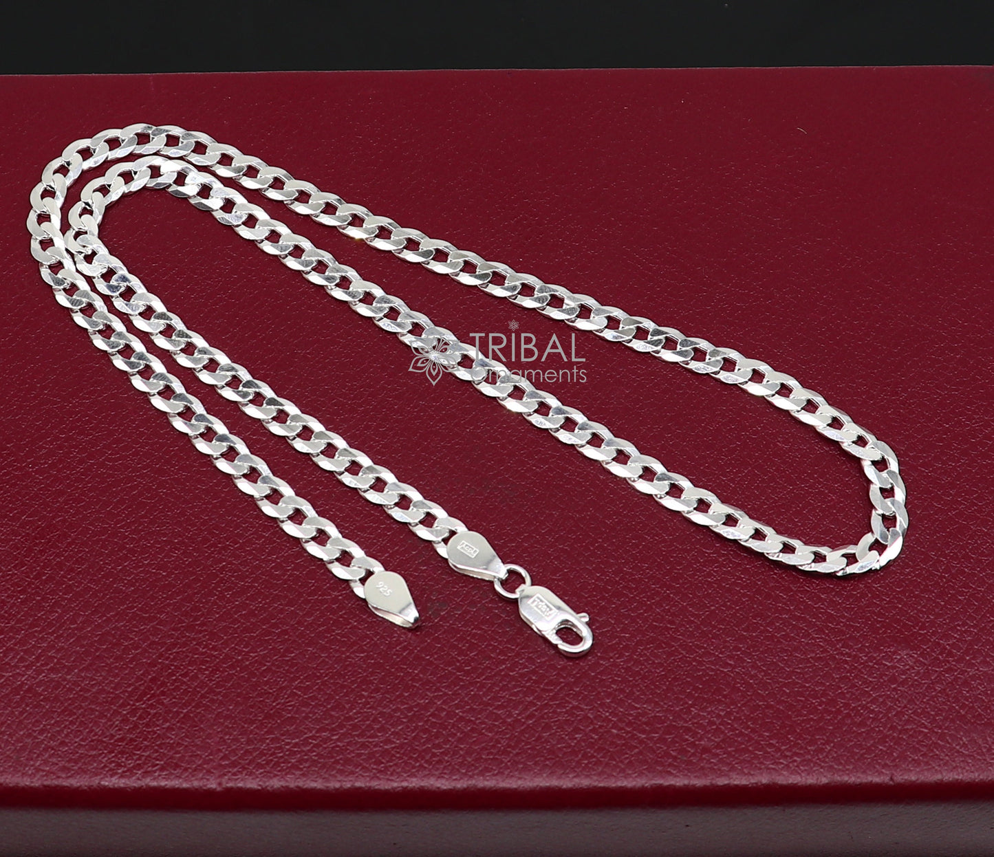 20" 5MM 925 sterling silver handmade solid fancy stylish silver chain necklace Nawabi chain best gifting jewelry from India ch247 - TRIBAL ORNAMENTS