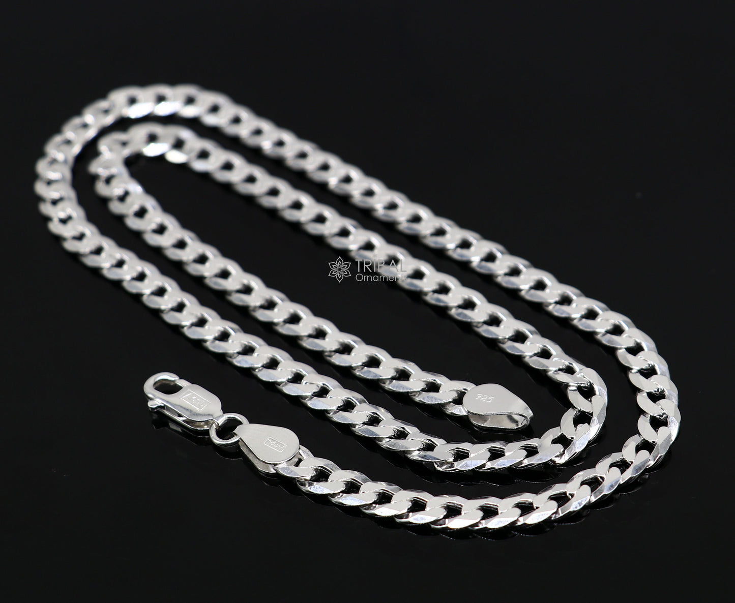 20" 5MM 925 sterling silver handmade solid fancy stylish silver chain necklace Nawabi chain best gifting jewelry from India ch247 - TRIBAL ORNAMENTS