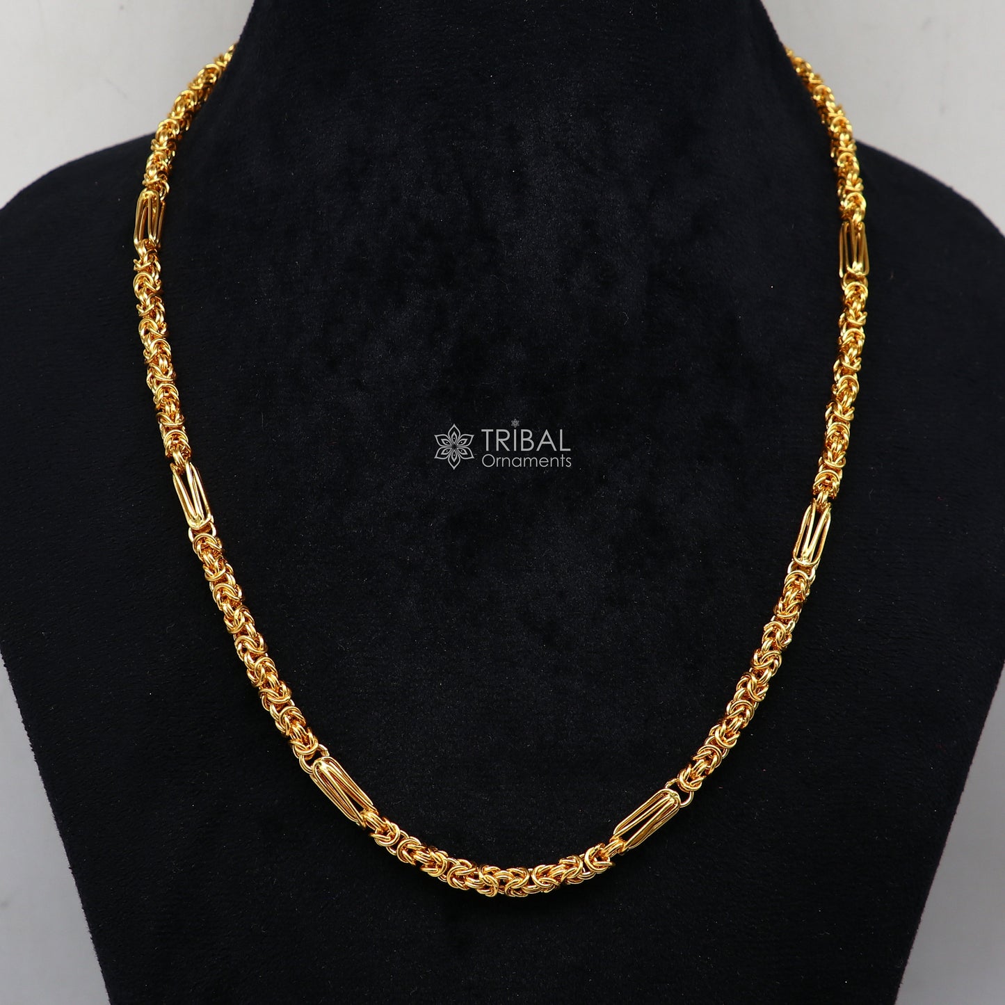 22kt yellow gold handmade fabulous modern trendy unique design certified gold byzantine luxury chain necklace unisex gifting jewelry gch573 - TRIBAL ORNAMENTS