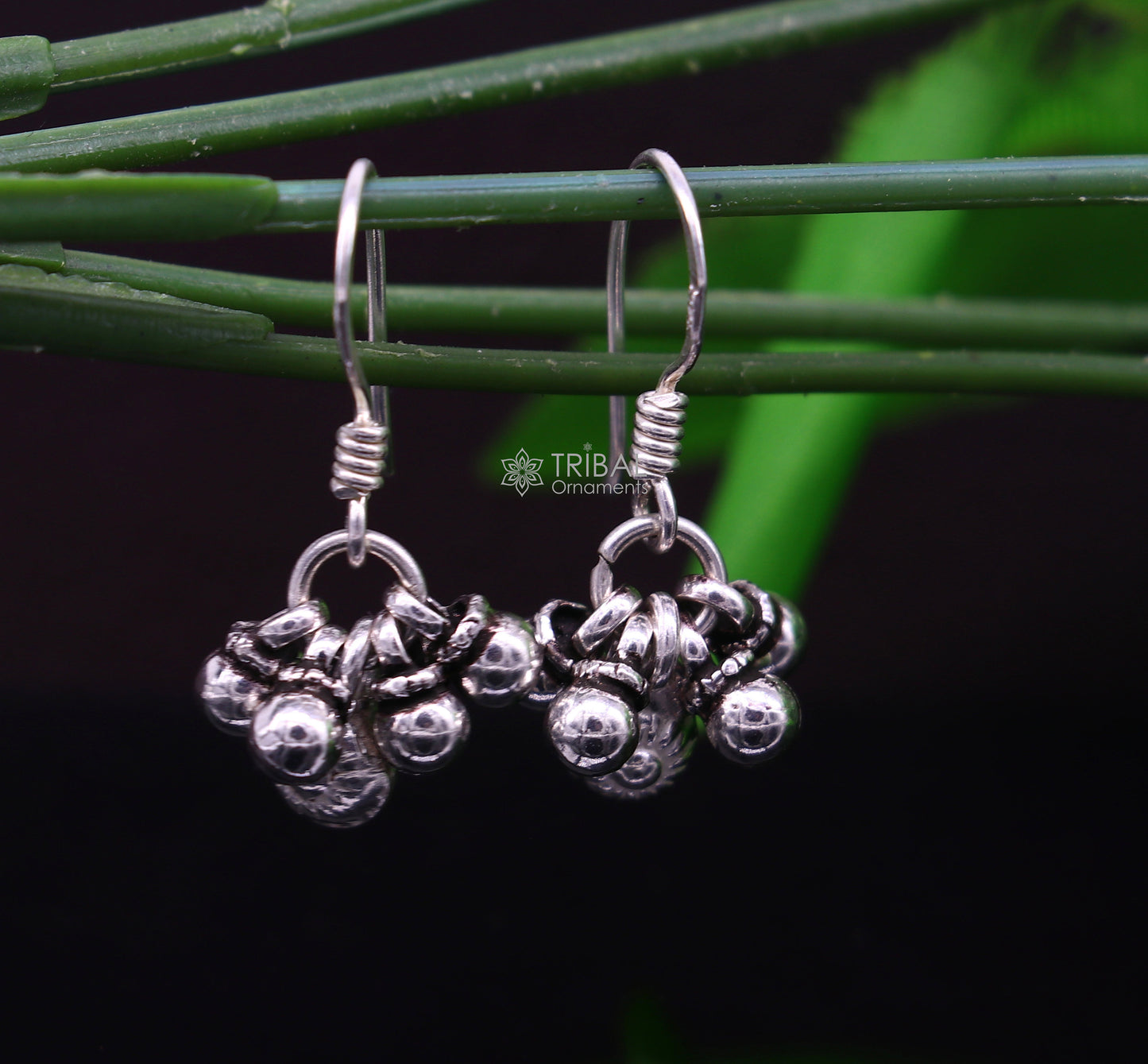 925 sterling silver modern trendy noisy bells hoops earrings, fabulous hanging drops dangle earrings tribal jewelry s1152 - TRIBAL ORNAMENTS