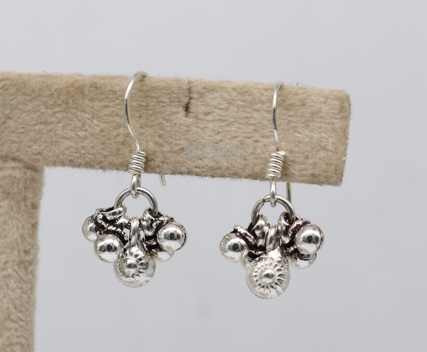 925 sterling silver modern trendy noisy bells hoops earrings, fabulous hanging drops dangle earrings tribal jewelry s1152 - TRIBAL ORNAMENTS