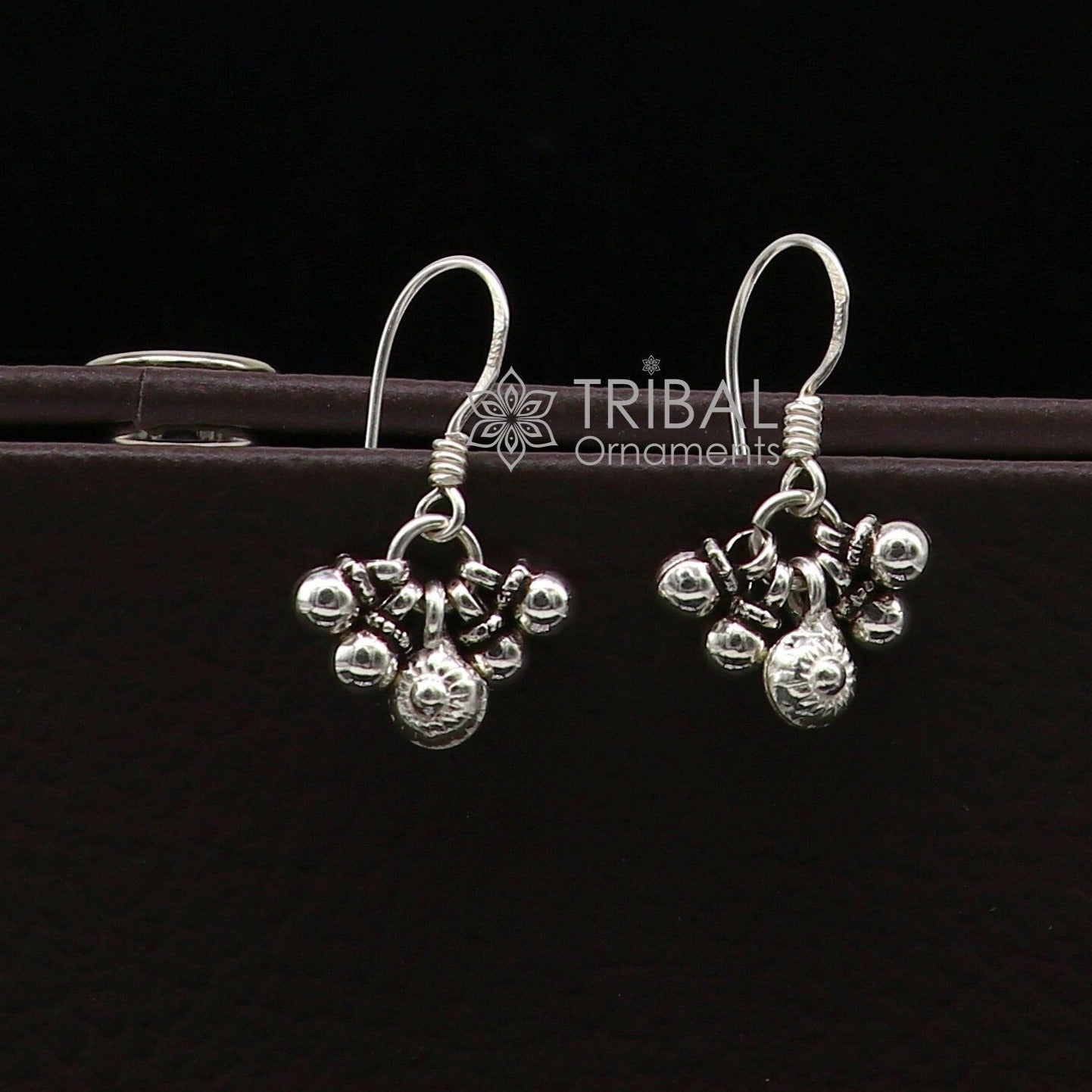 925 sterling silver modern trendy noisy bells hoops earrings, fabulous hanging drops dangle earrings tribal jewelry s1152 - TRIBAL ORNAMENTS