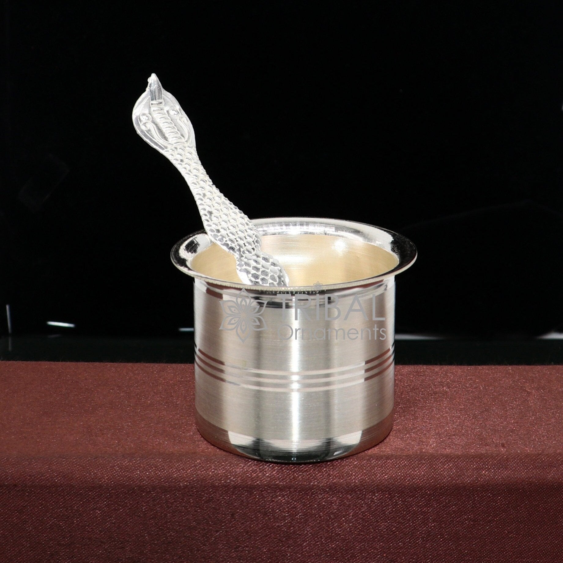 999  fine silver Panchmrit bowl or baby kids milk serving bowl, pure silver utensils, home and temple puja accessories india su1037 - TRIBAL ORNAMENTS