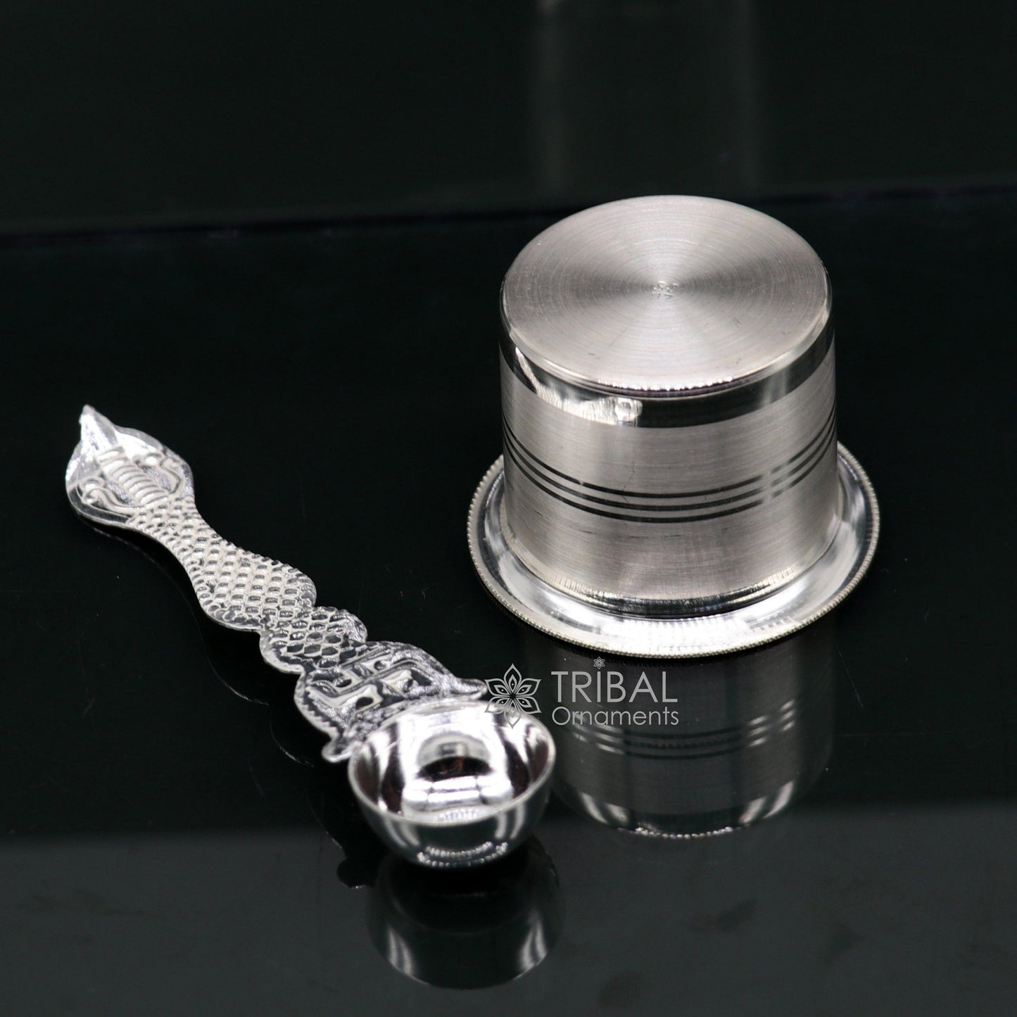999 fine silver Panchamrit bowl or baby kids milk serving bowl, pure silver utensils, home and temple puja accessories india su1038 - TRIBAL ORNAMENTS