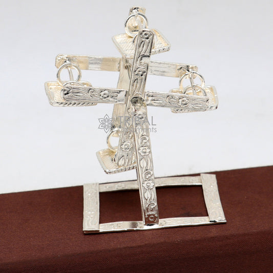 925 Sterling silver handmade Bal Gopala chakri jhula, little Krishna swing, silver jhula, laddu gopal jhula chakari silver art su1039 - TRIBAL ORNAMENTS