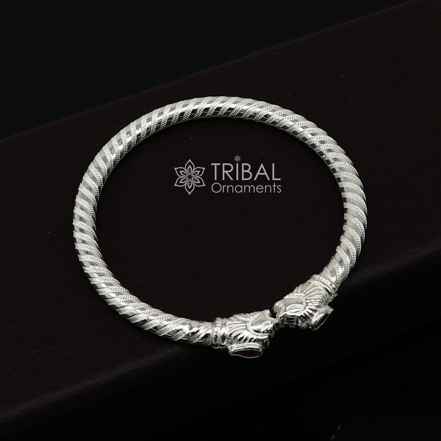 925 sterling silver handmade lion face design cultural trendy kada bracelet for men's and girl's, best delicate Light weight jewelry nsk662 - TRIBAL ORNAMENTS