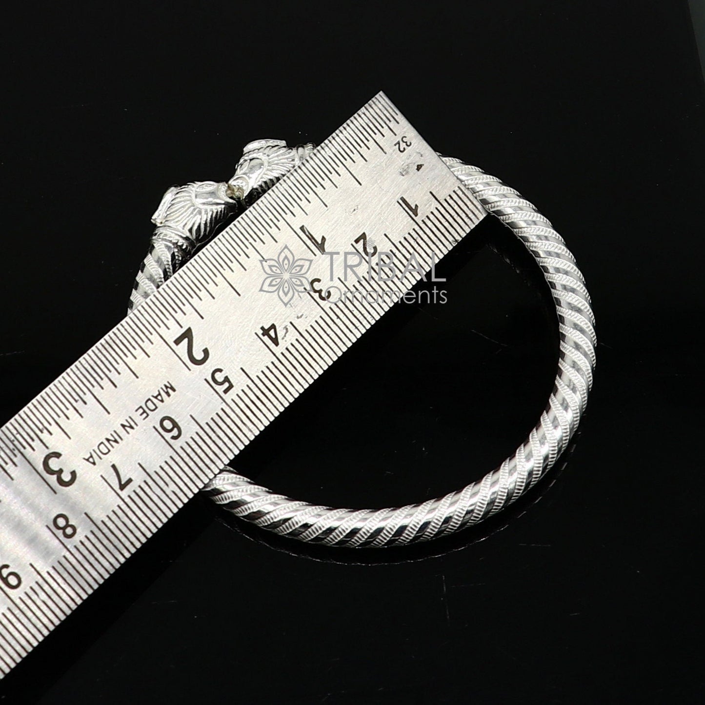 925 sterling silver handmade lion face design cultural trendy kada bracelet for men's and girl's, best delicate Light weight jewelry nsk662 - TRIBAL ORNAMENTS