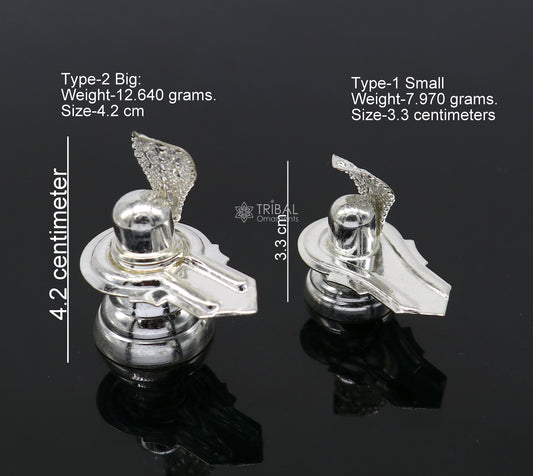 925 sterling silver handmade small Lord Shiva lingam , silver shivling puja articles, home temple silver article puja accessories art676 - TRIBAL ORNAMENTS