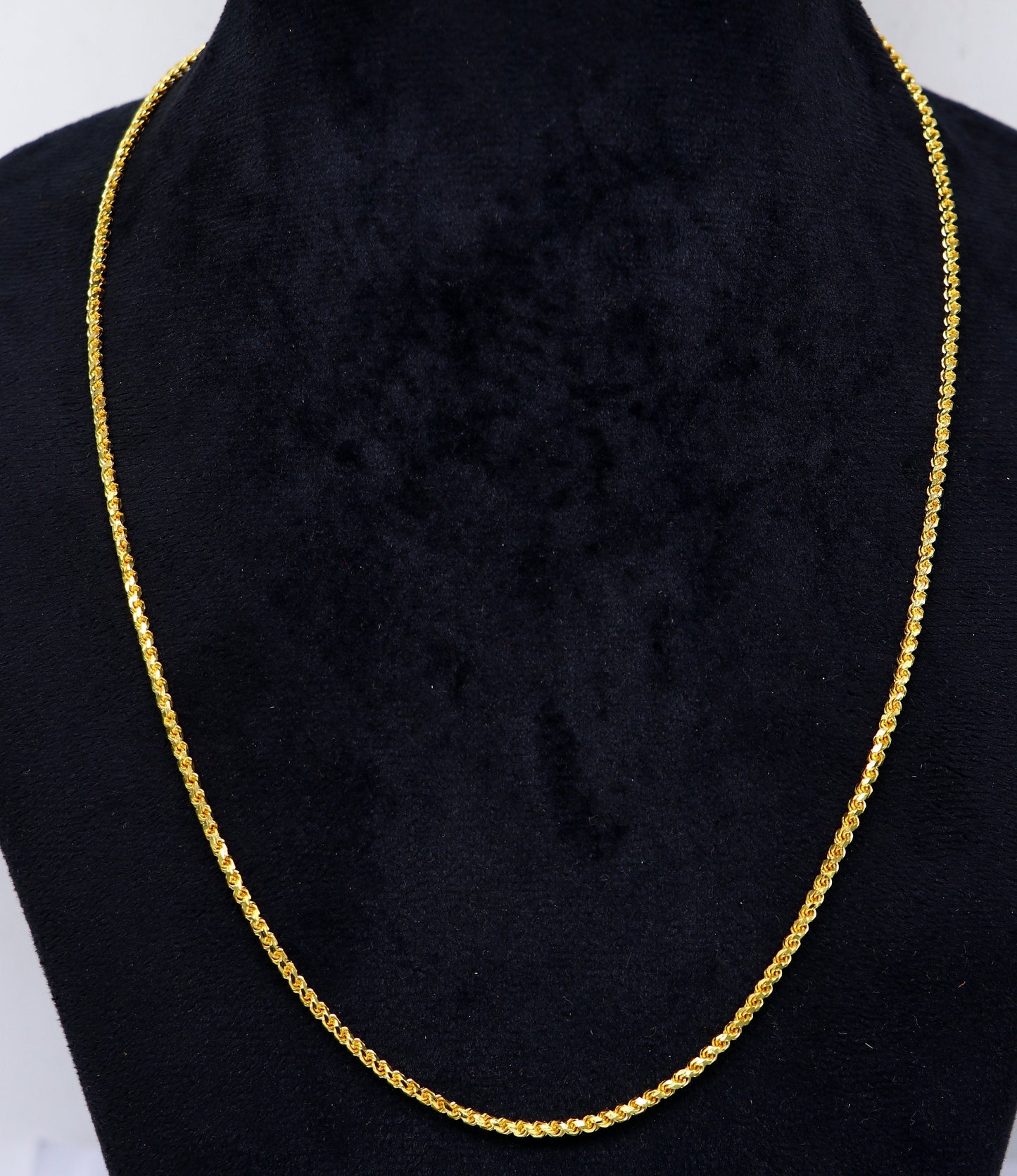 Solid 22k yellow gold handmade fabulous Rope chain necklace excellent gold unisex chain certified best gifting jewelry men's girls gch578 - TRIBAL ORNAMENTS