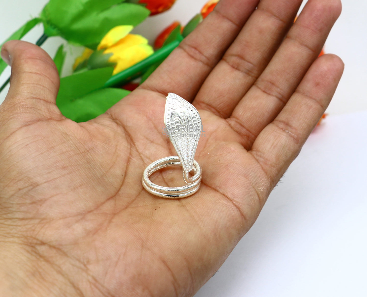 925 Sterling silver handmade Nag Nagin snake joda pair for puja or worshipping and use for Vaastu for constricting new home su1032 - TRIBAL ORNAMENTS