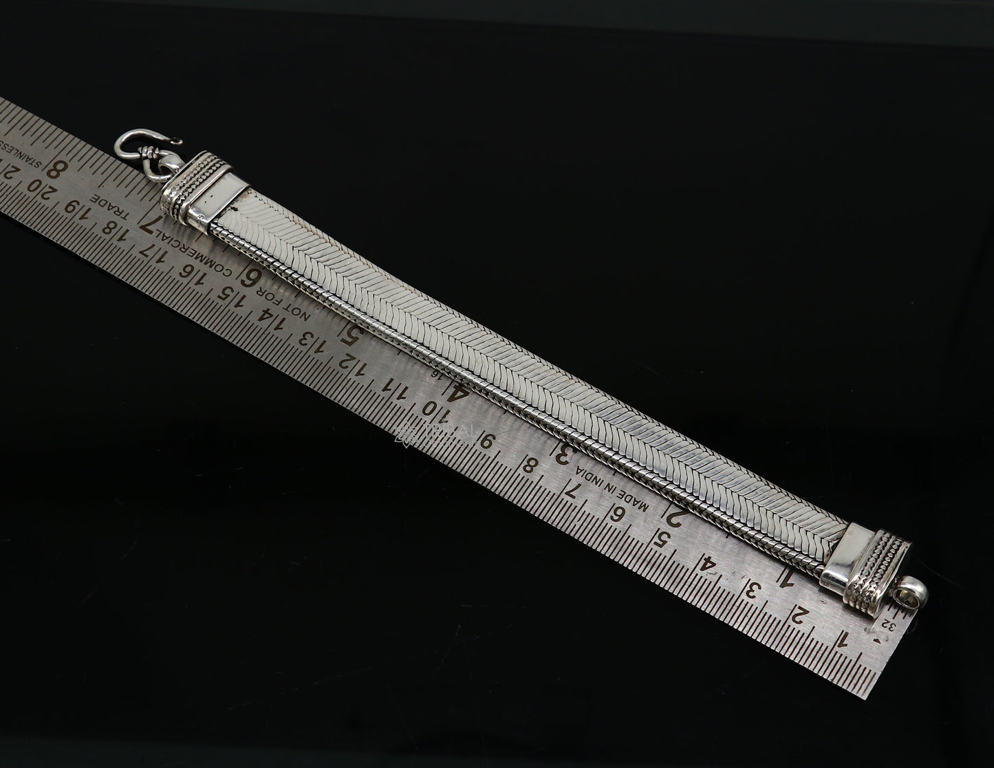 13mm solid 925 sterling silver handmade flat belt bracelet, best men's bracelet jewelry, snake bracelet trendy jewelry for men sbr664 - TRIBAL ORNAMENTS