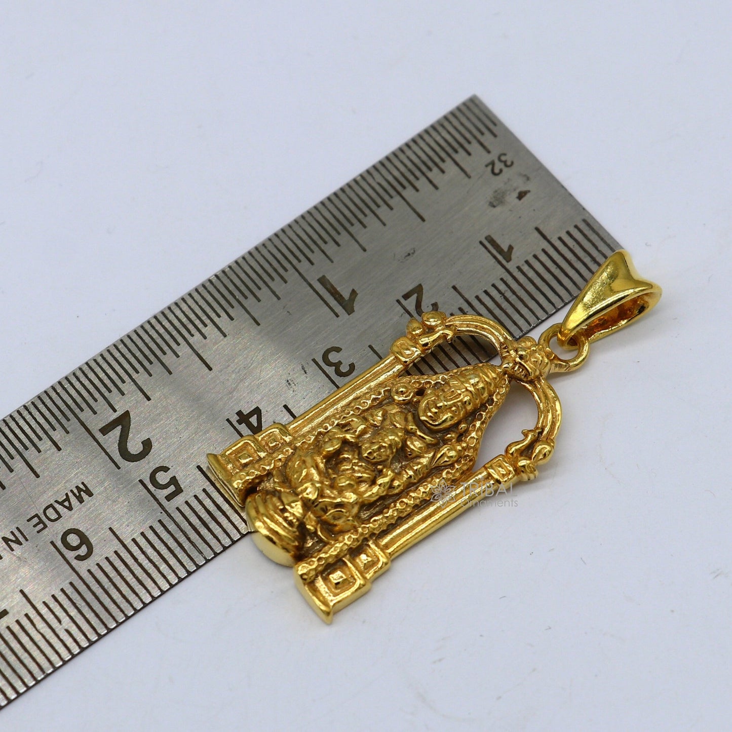 925 sterling silver vintage stylish idol Tirupati Balaji and Laxmi Pendant Narayanan gold polished pendant gifting jewelry nsp616 - TRIBAL ORNAMENTS