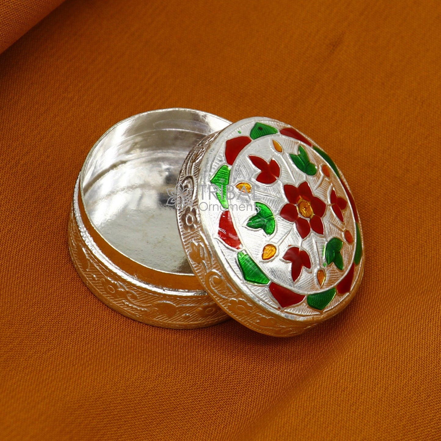 925 sterling silver unique antique design handmade brides eyes kajal box, surma box, kumkum sindur box, small trinket box article stb779 - TRIBAL ORNAMENTS