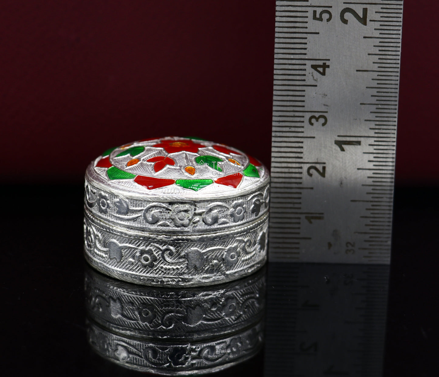 925 sterling silver unique antique design handmade brides eyes kajal box, surma box, kumkum sindur box, small trinket box article stb779 - TRIBAL ORNAMENTS