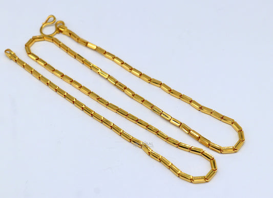 22 karat yellow gold Hallmarked baht chain stylish chain gifting for both men and girls best jewelry from india gch580 - TRIBAL ORNAMENTS