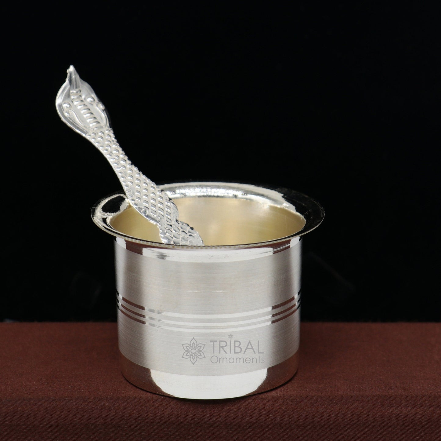 999 fine silver Panchmrit bowl or baby kids milk serving bowl, pure silver utensils, home and temple puja accessories india su1036 - TRIBAL ORNAMENTS