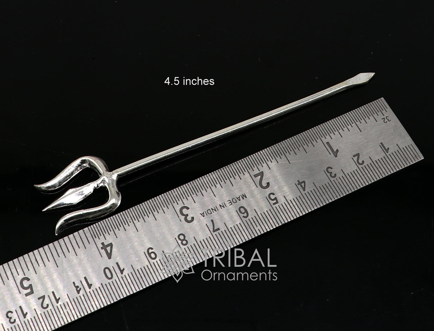 925 silver Divine Lord shiva Trident Trishul puja article utensils, goddess trishul trident , god accessories from india su1106 - TRIBAL ORNAMENTS