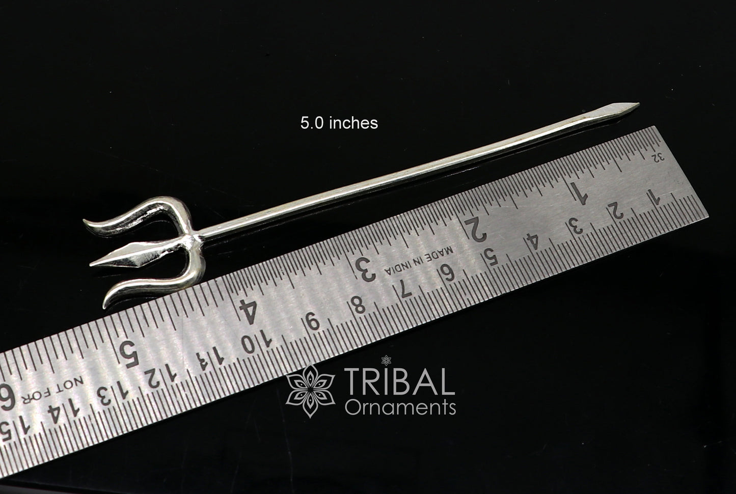 925 silver Divine Lord shiva Trident Trishul puja article utensils, goddess trishul trident , god accessories from india su1106 - TRIBAL ORNAMENTS