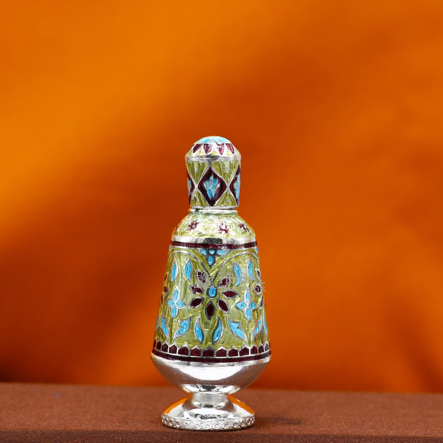 925 Sterling silver handmade fabulous trinket box, gorgeous container box, casket box, sindoor box, enamel work brides gifting box stb790 - TRIBAL ORNAMENTS