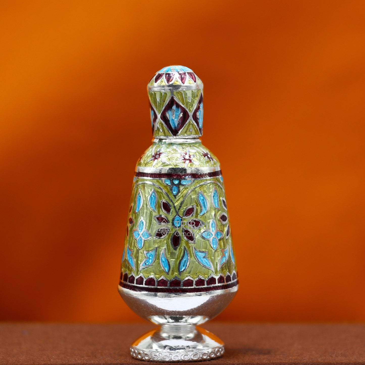 925 Sterling silver handmade fabulous trinket box, gorgeous container box, casket box, sindoor box, enamel work brides gifting box stb790 - TRIBAL ORNAMENTS