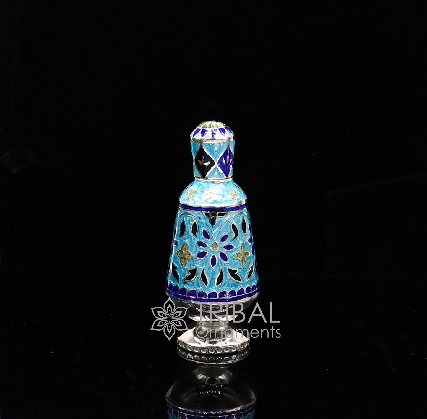 Enamel work 925 Sterling silver handmade fabulous trinket box, gorgeous container box, casket box, sindoor box brides gifting box stb791 - TRIBAL ORNAMENTS