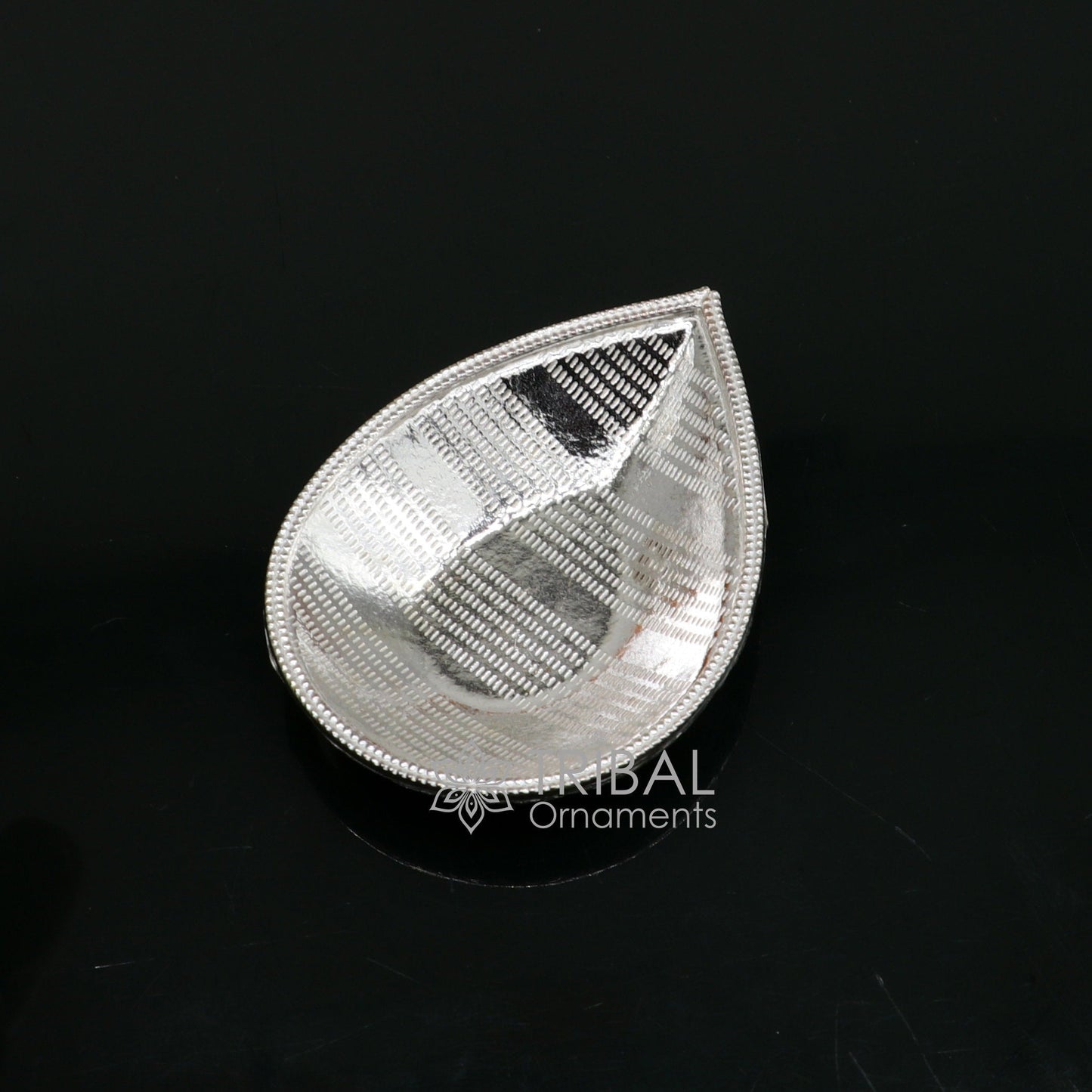 925 Sterling Silver handmade tilak bowl, sindur bowl, kesar chandan, saffron sandal bowl, puja Deepak utensils temple artilce su1056 - TRIBAL ORNAMENTS