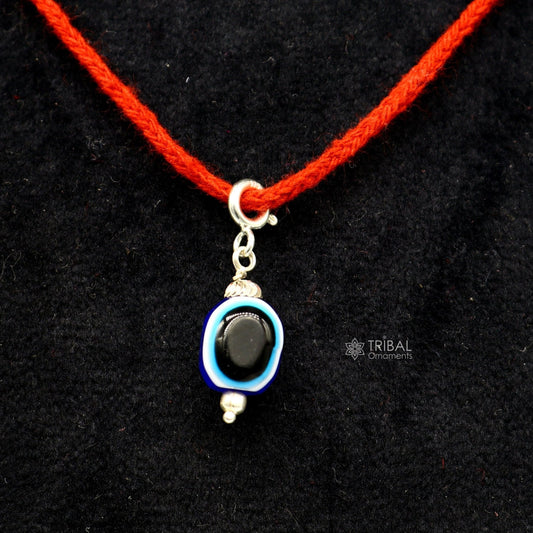 925 Sterling silver evil eye handmade Pendant amazing customized drop dangle evil eyes jewelry for girl's kids or baby's  nsp619 - TRIBAL ORNAMENTS