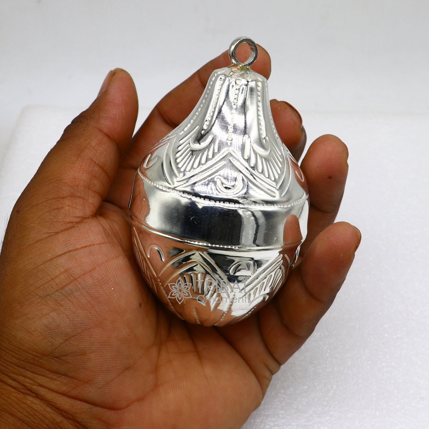 925 sterling silver handmade gorgeous cultural silver coconut for puja or worshipping, Silver nariyal for diwali puja su1113 - TRIBAL ORNAMENTS
