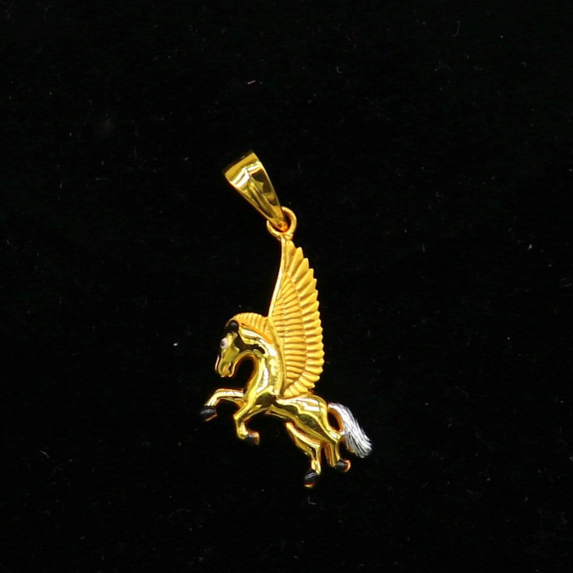 22Kt yellow gold handmade divine Pegasus unicorn pendant stunning adornment that adds a touch of enchantment and allure to any outfit gp30 - TRIBAL ORNAMENTS