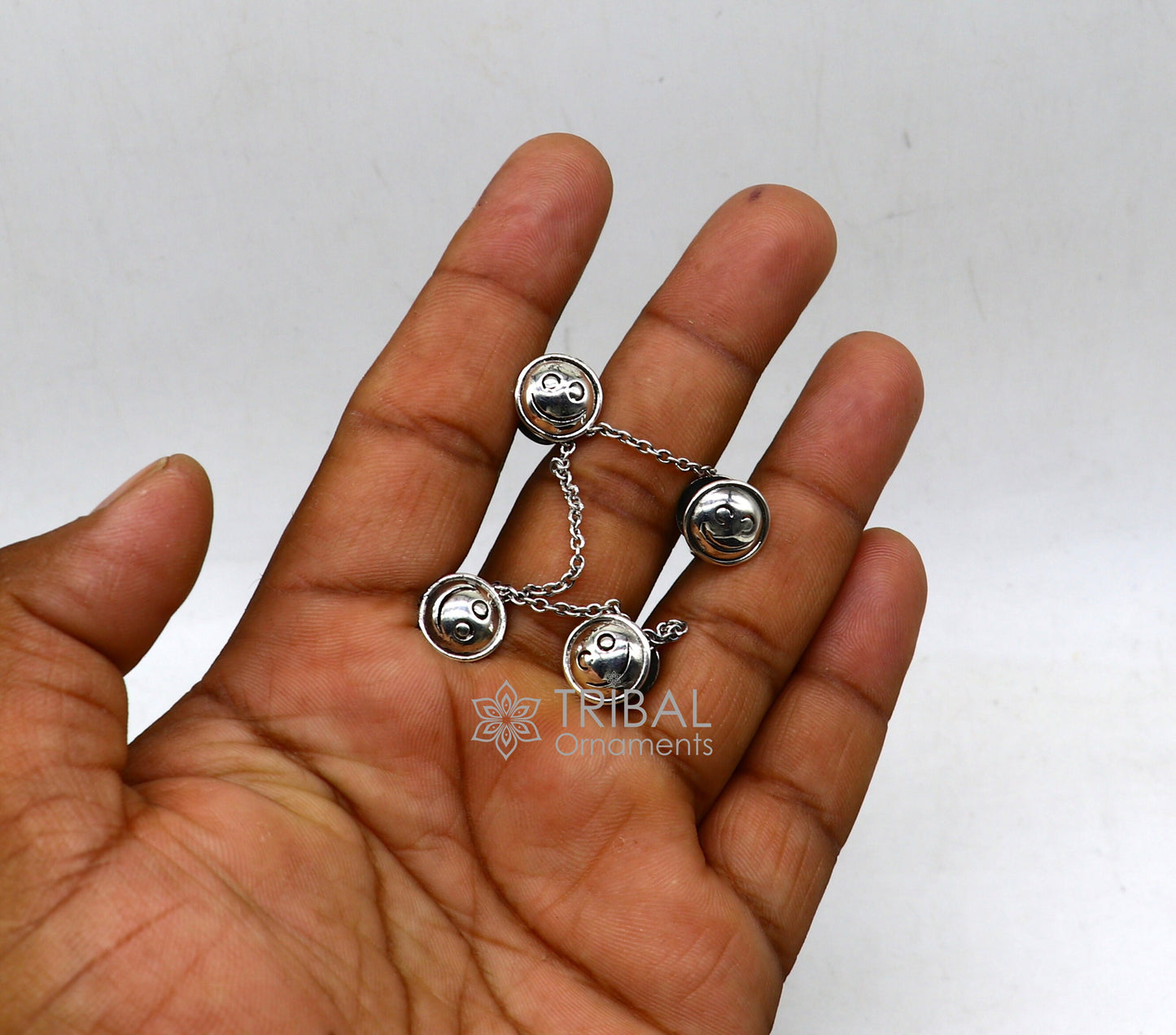 925 Sterling silver handmade amazing unique smiley round shape ethnic style design buttons for men's kurta, best gifting accessories btn32 - TRIBAL ORNAMENTS
