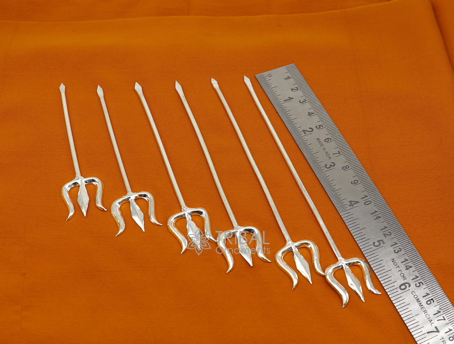 925 silver Divine Lord shiva Trident Trishul puja article utensils, goddess trishul trident , god accessories from india su1106 - TRIBAL ORNAMENTS