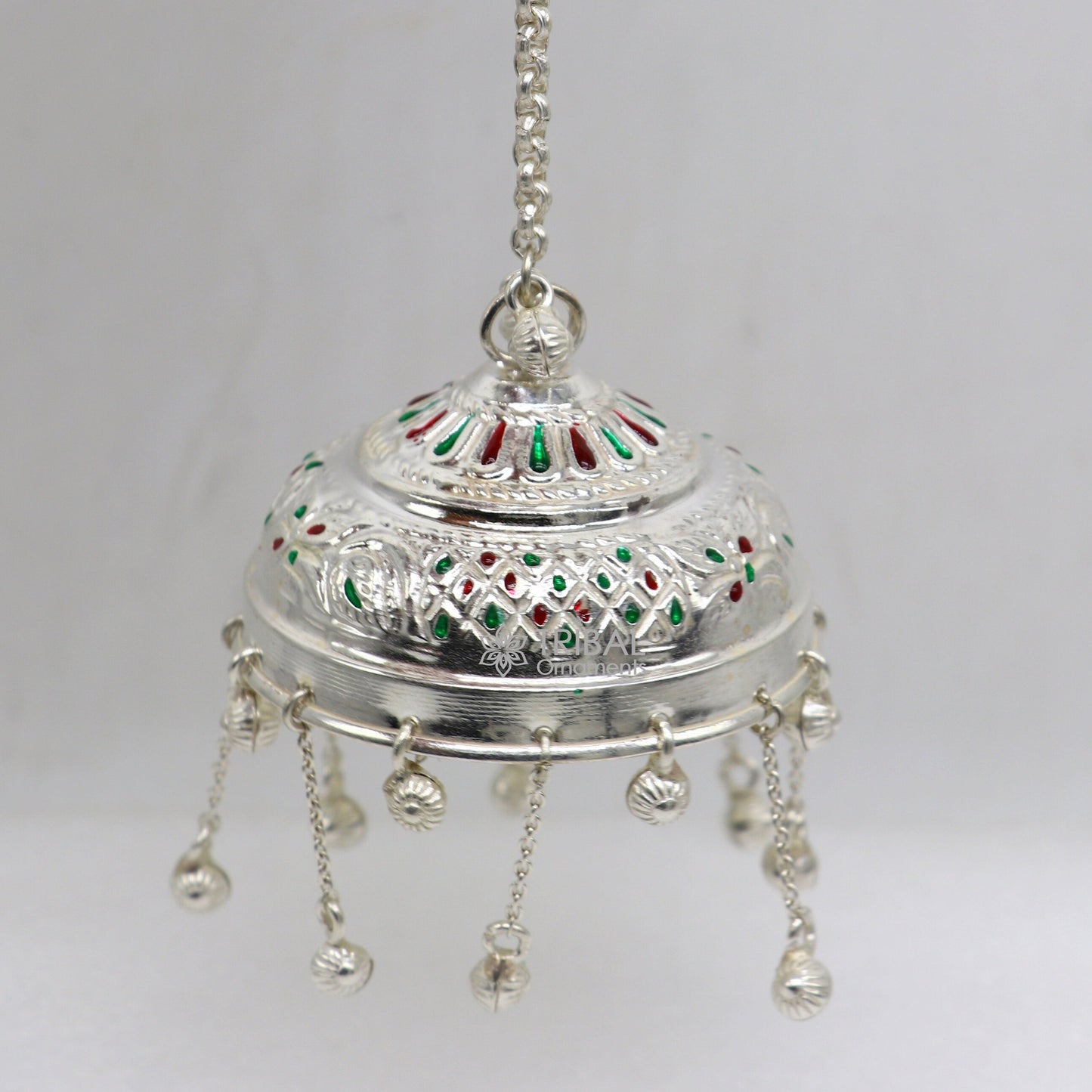 925 sterling Silver chattar/ chhatra, silver umbrella god temple art, Divine temple silver article, OR puja worshiping utensils su1114 - TRIBAL ORNAMENTS